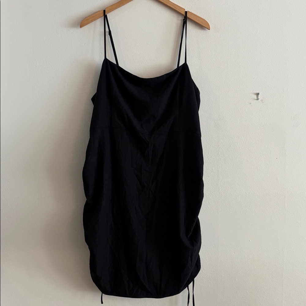 New Abercrombie Square Neck Cinch Mini Dress XL Women’s Black
